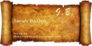 Imreh Bálint névjegykártya
